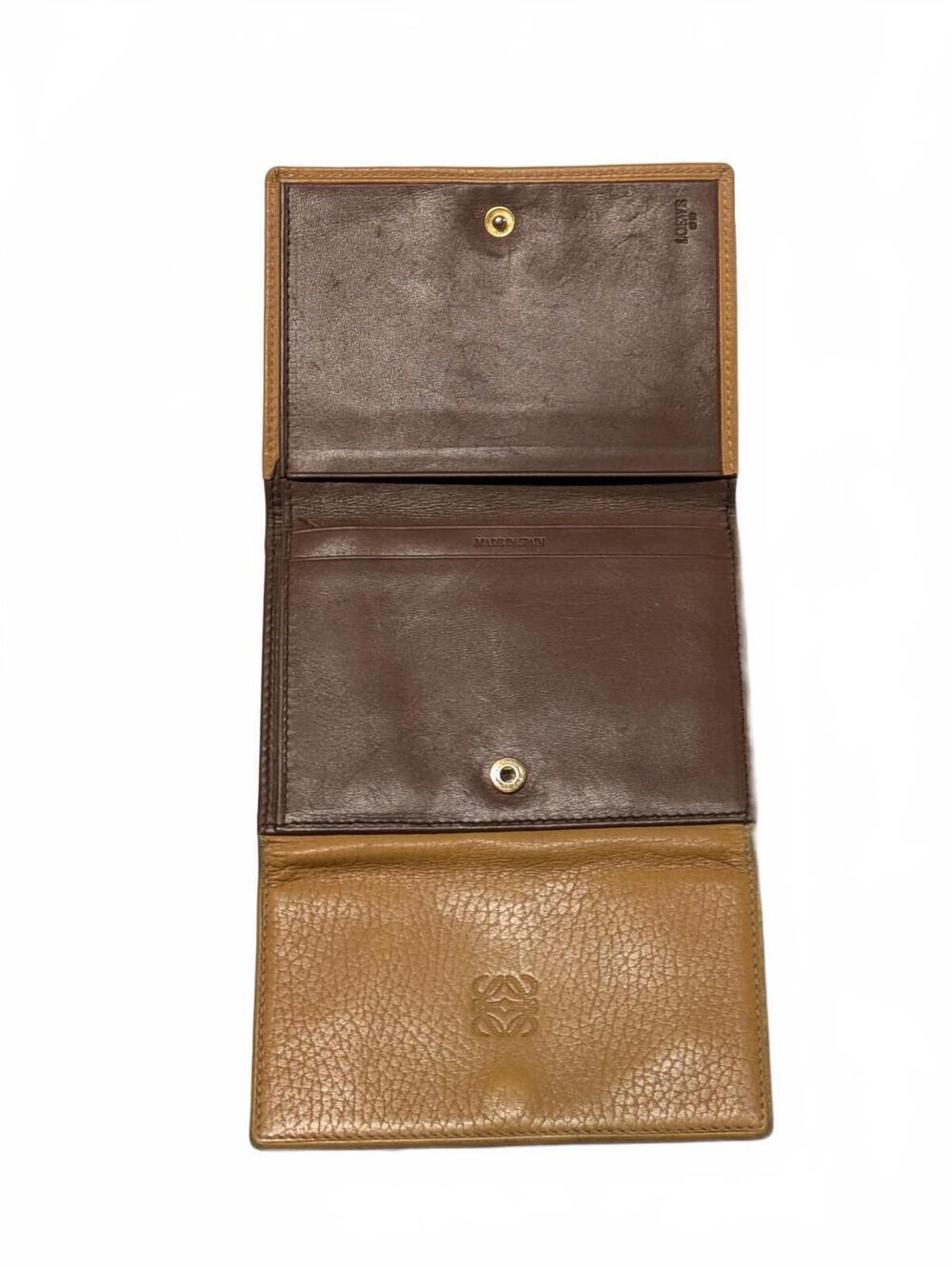 Vintage Loewe Anagram Trifold Wallet Yellow Pebble Grain EUC - Picture 4 of 9